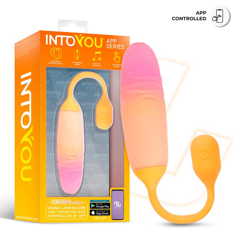 NexEgg Motion Vibrating Egg with Thrusting App Orange Pink