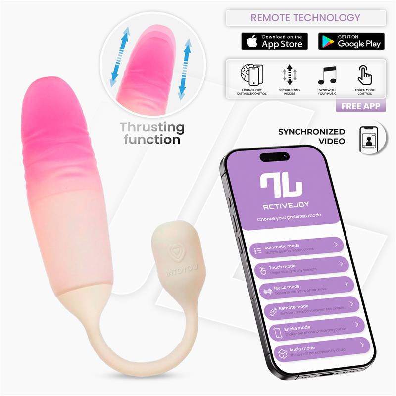 NexEgg Motion Vibrating Egg with Thrusting App Beige Pink