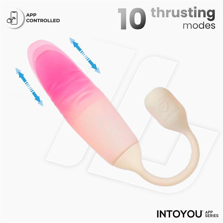NexEgg Motion Vibrating Egg with Thrusting App Beige Pink