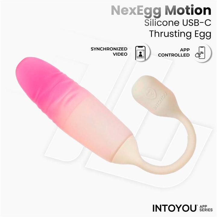 NexEgg Motion Vibrating Egg with Thrusting App Beige Pink
