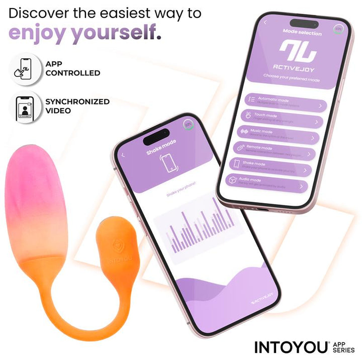 NexEgg Vibrating Egg Double Silicone Layer App Orange Pink