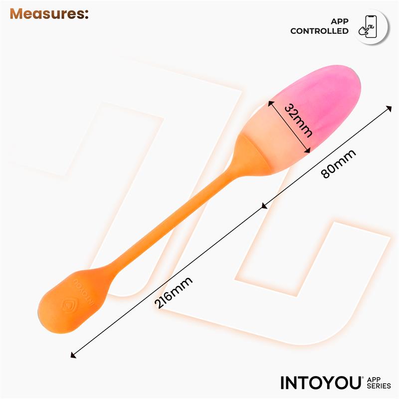 NexEgg Vibrating Egg Double Silicone Layer App Orange Pink