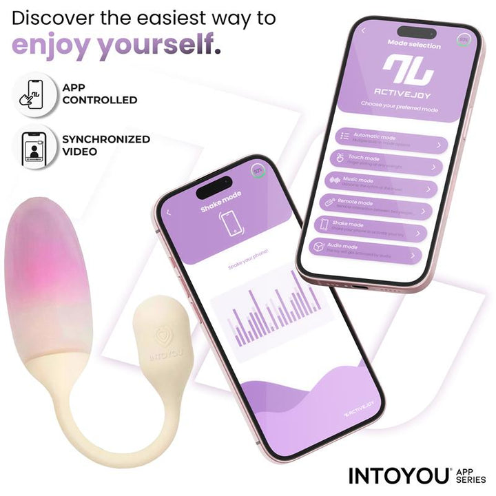 NexEgg Vibrating Egg Double Silicone Layer App Beige Pink
