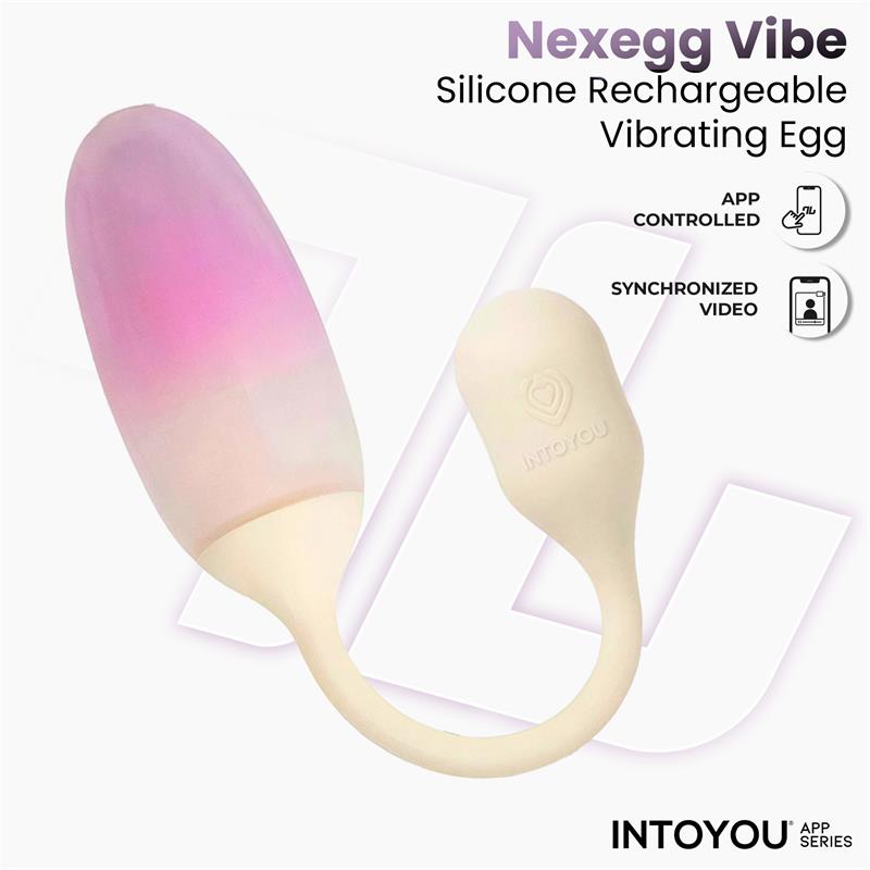 NexEgg Vibrating Egg Double Silicone Layer App Beige Pink