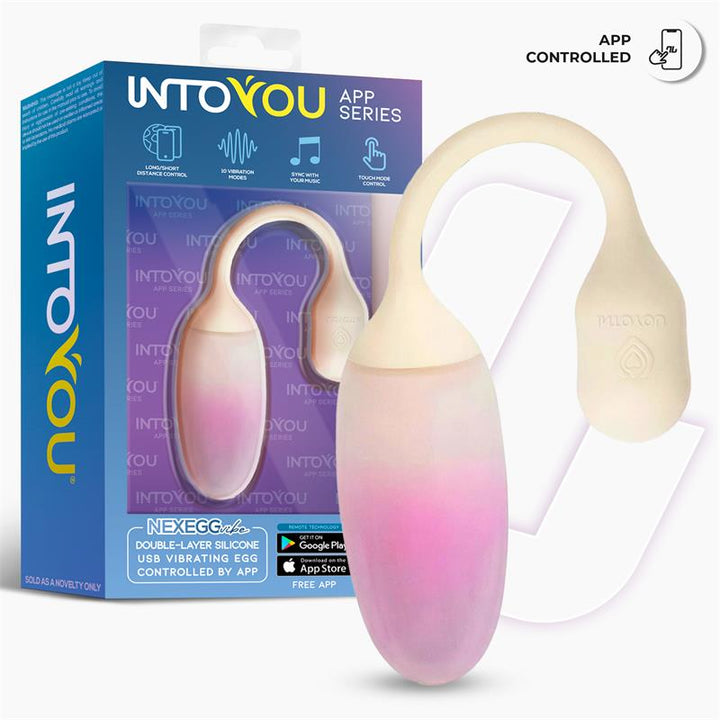 NexEgg Vibrating Egg Double Silicone Layer App Beige Pink