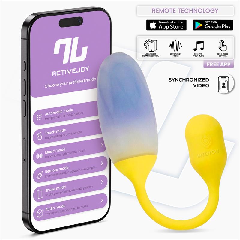 NexEgg Vibrating Egg Double Silicone Layer App Yellow Purple