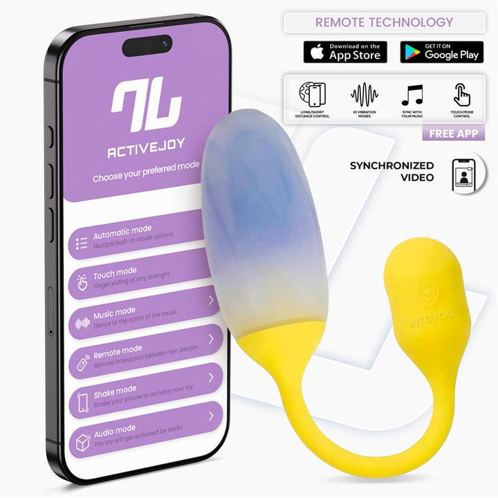 NexEgg Vibrating Egg Double Silicone Layer App Yellow Purple