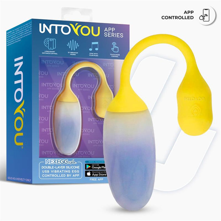 NexEgg Vibrating Egg Double Silicone Layer App Yellow Purple