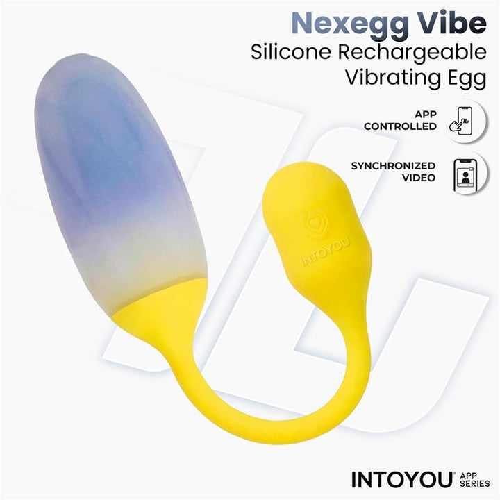 NexEgg Vibrating Egg Double Silicone Layer App Yellow Purple