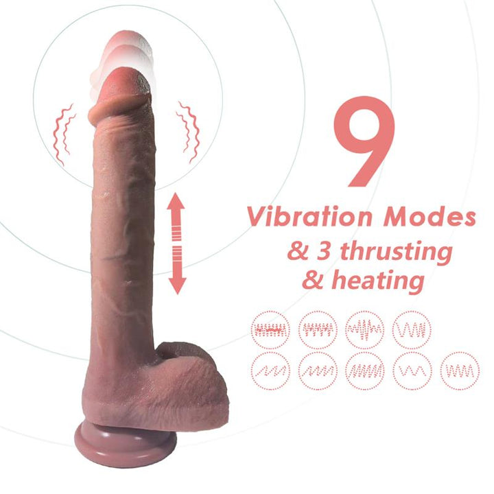 Dildo with Vibration Thrusting and heating 28 cm