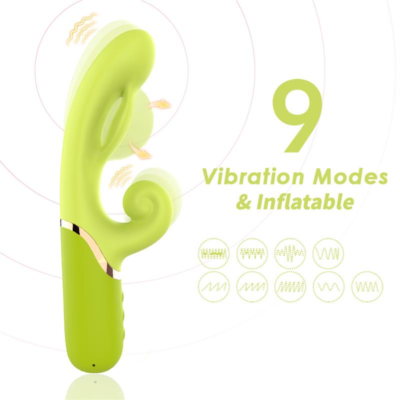 Inflatable Rabbit Vibrator Green