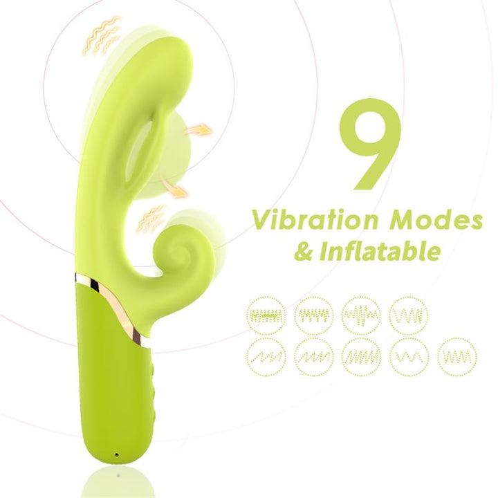 Inflatable Rabbit Vibrator Green
