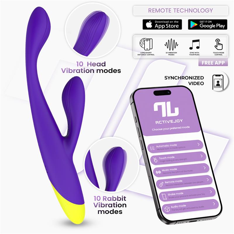 Lyra G Spot Rabbit Vibrator with App Purple