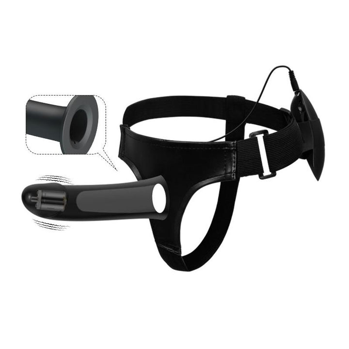 Vibrating Strap On with Hollow Dildo Vito