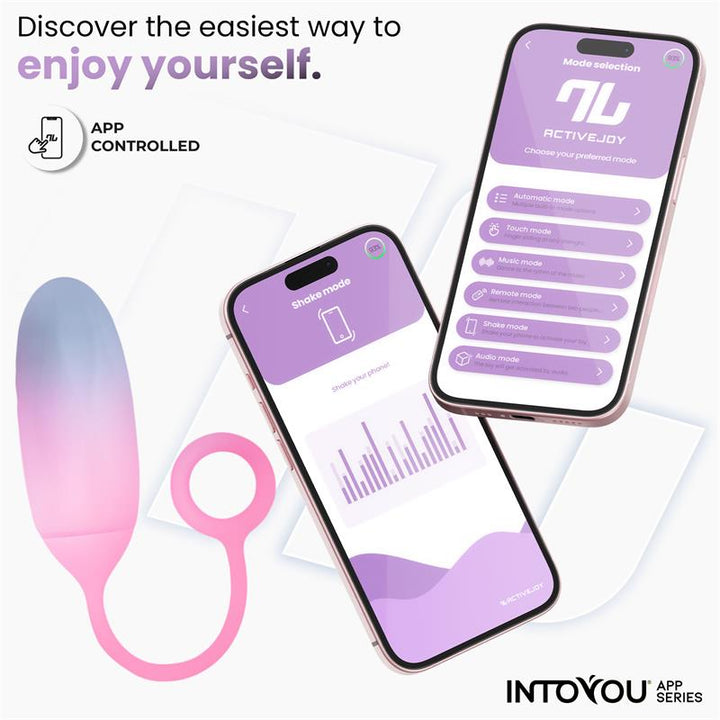 Vibrating Egg Double Layer Silicone with APP Blue Pink