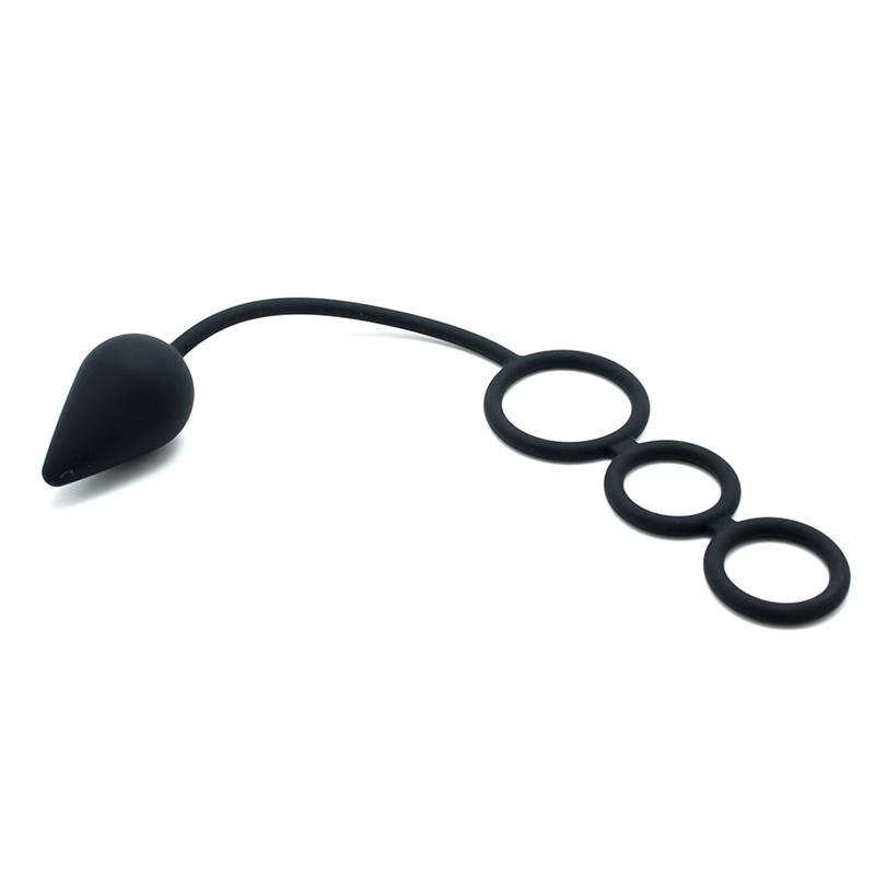 Anal Plug with Penis Rings Silicone