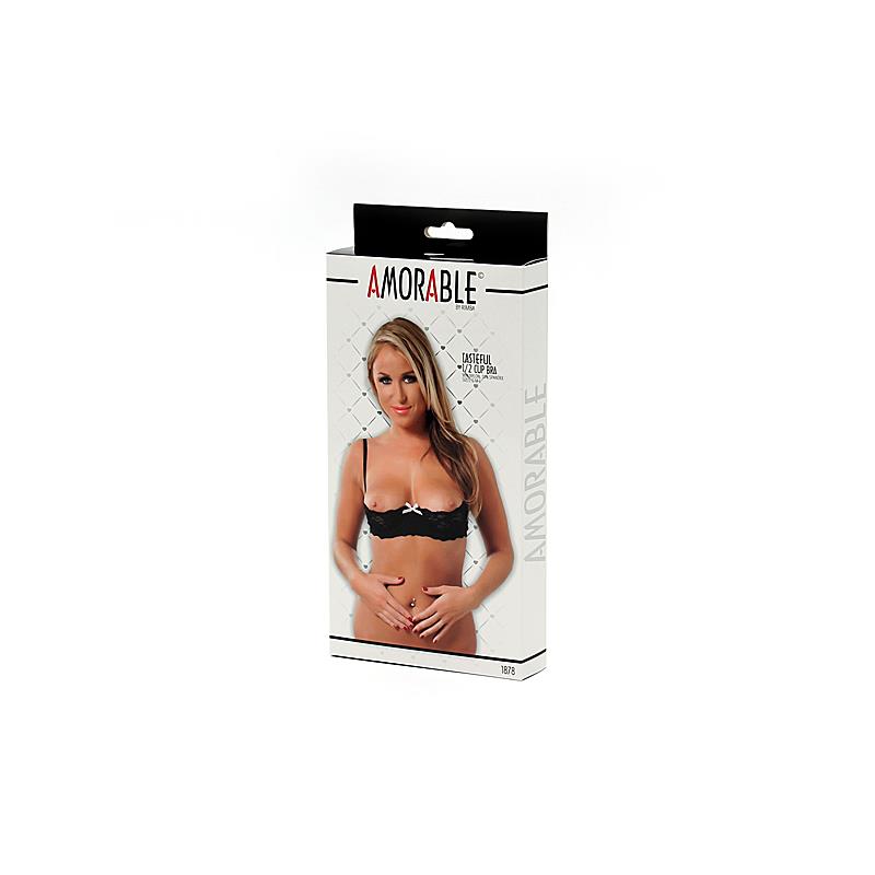Open Cup Bra Black