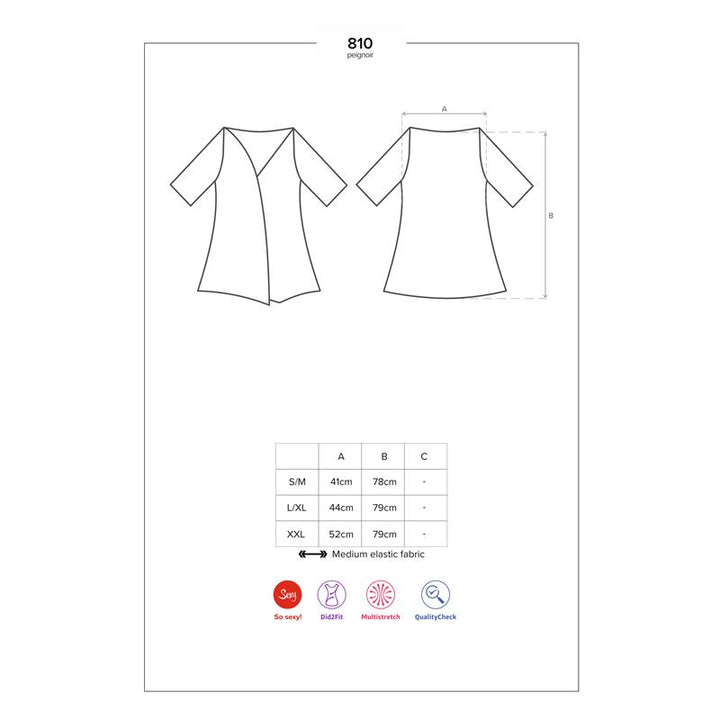 810 PEI 1 Kimono with Lace Black