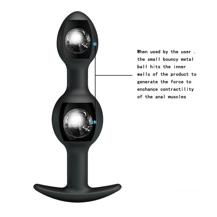 Pretty Love Silicone Anal Balls Black
