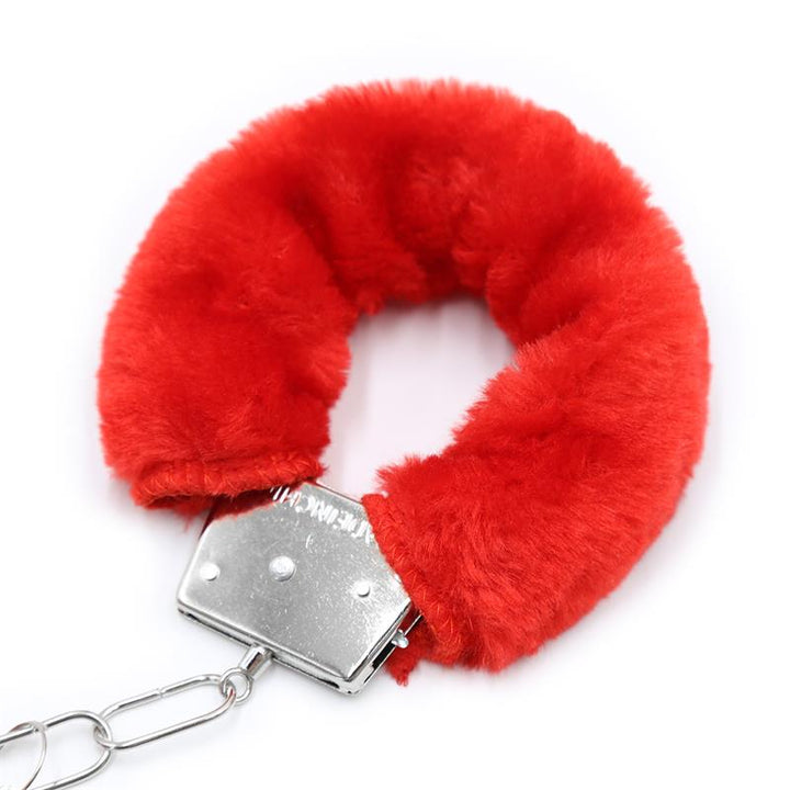 Furry Metal Handcuffs Red