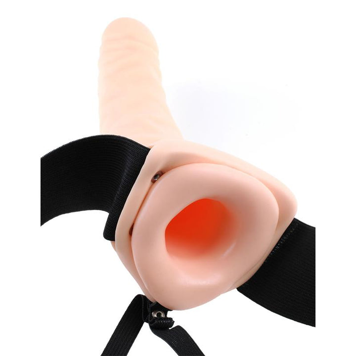 Strap On with Vibrating Hollow Dildo Flesh
