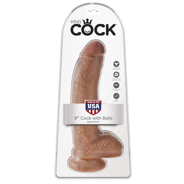 Reaslitic Dildo with Testicles 9 Tan