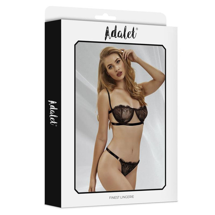 Mia Thong and Bra Set Black