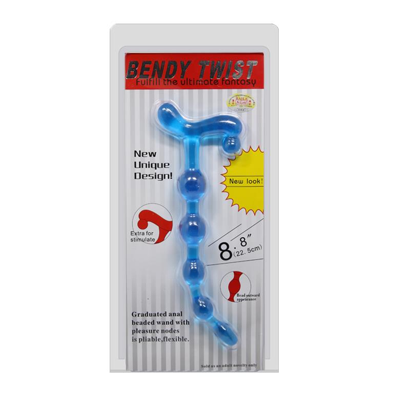 Bendy Twist Anal Beads Blue