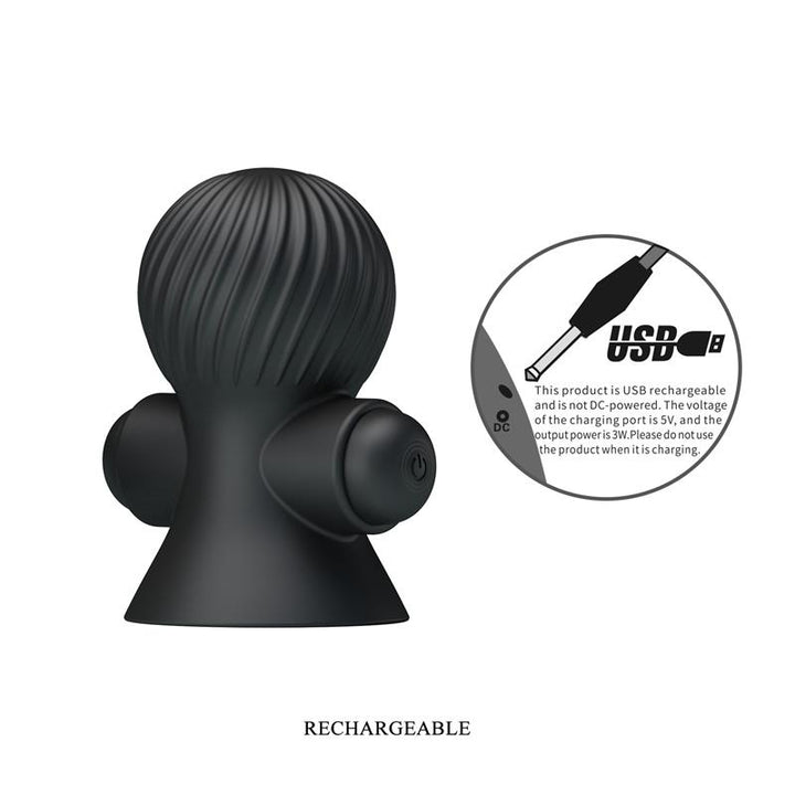 Nipple Sucker with Vibration Black