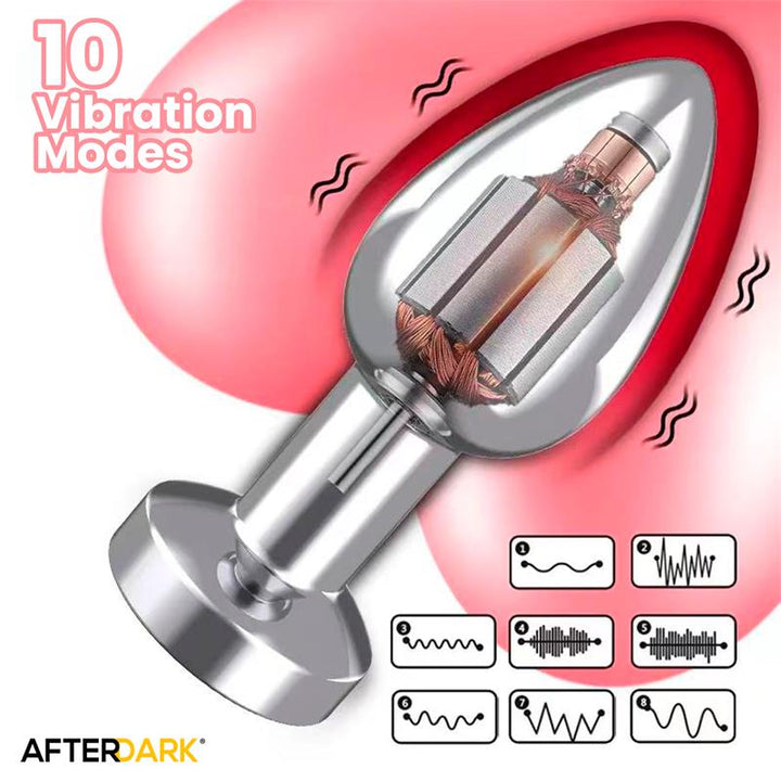 Dimpor Chrome Anal Plug with Vibration and Magnetic USB Size L