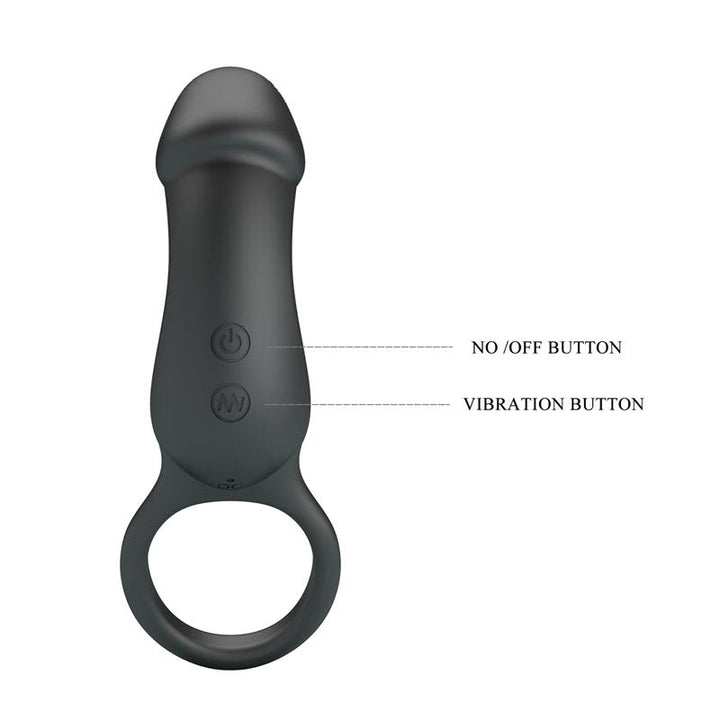 Trae Vibrating Cock Ring USB Black