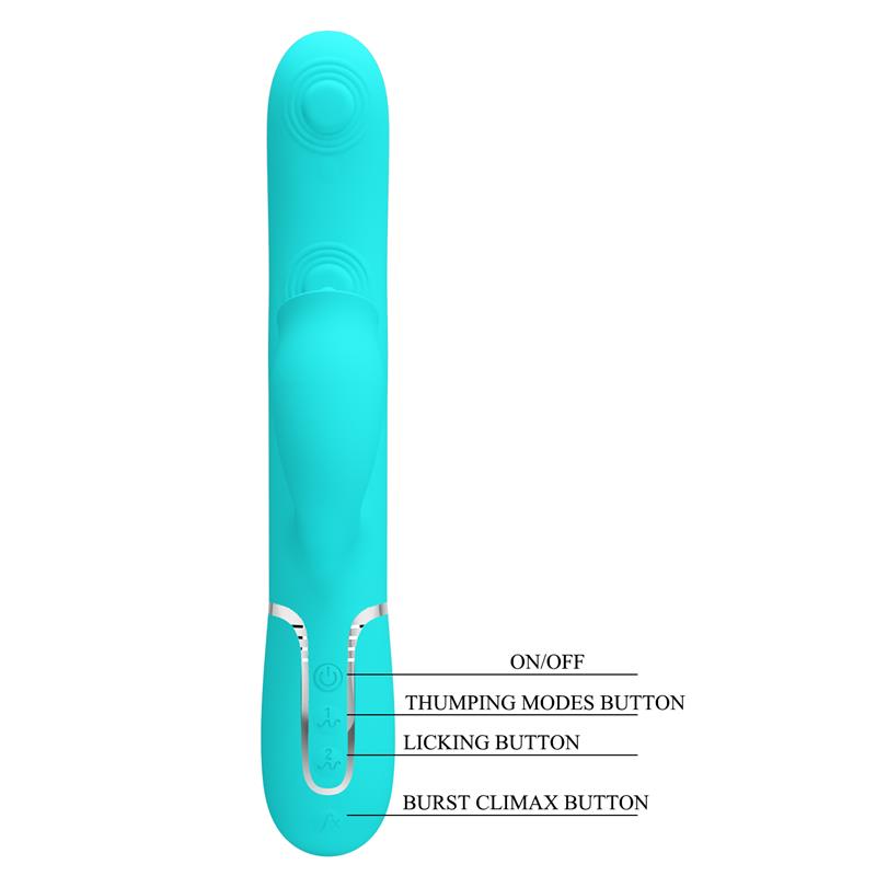 Gigi Vibrator Licking and Thumping Turquoise