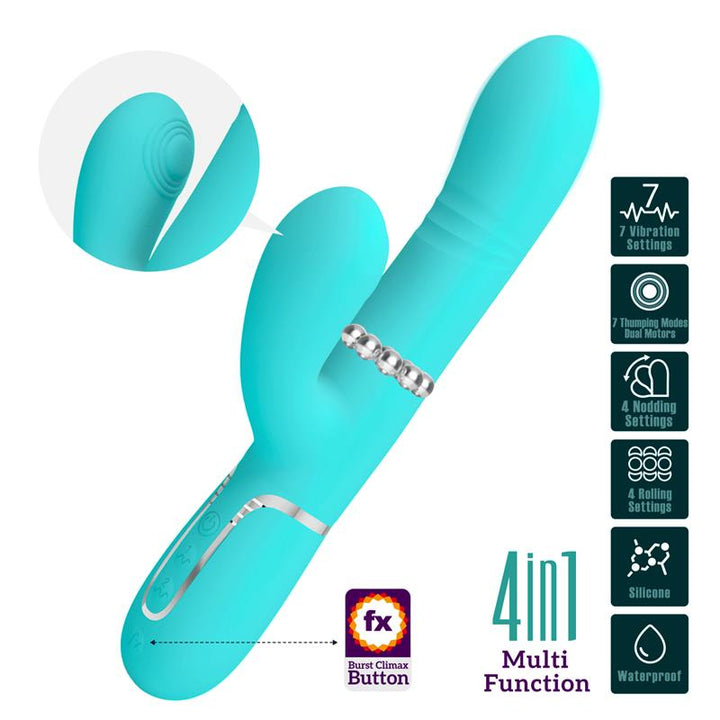 Mariana Vibrator 4 in 1 Silicone Turquoise