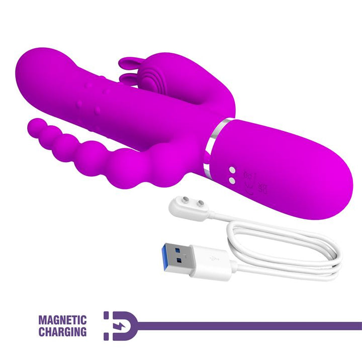 Cammy 4 in 1 Vibe with Rotating Balls and Anal Chain