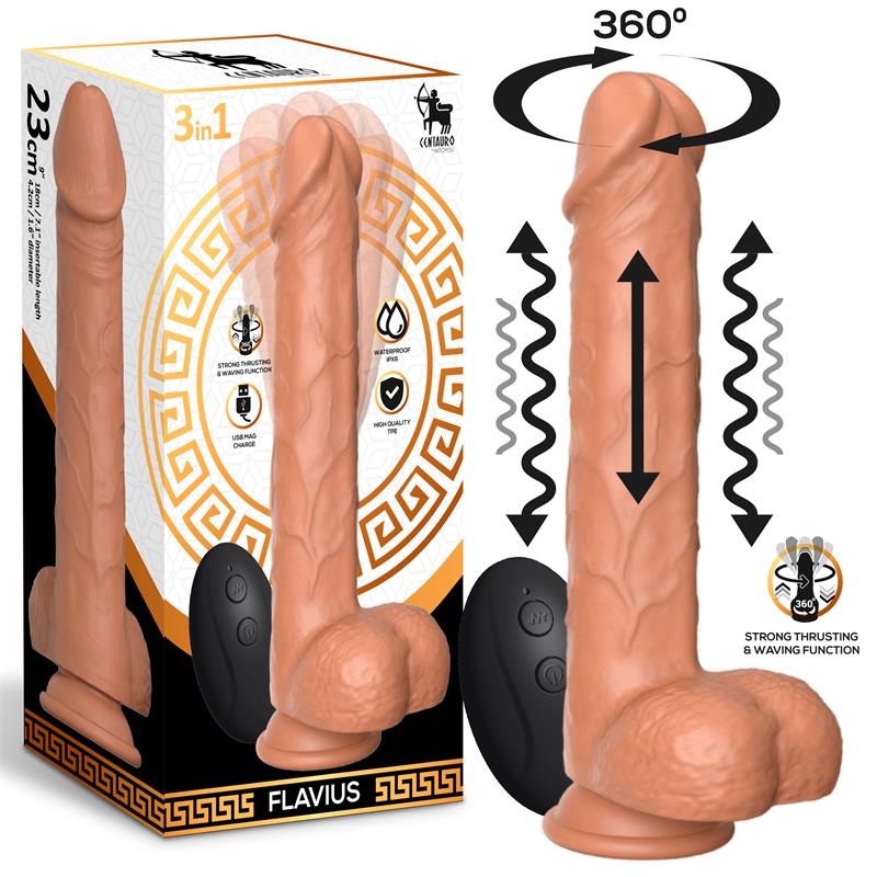 Flavius Dildo with Thrusting 360º Waving and Vibration 9 23 cm