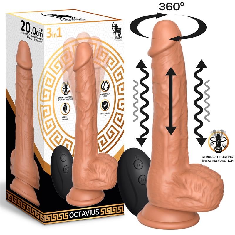 Octavius Dildo with Thrusting 360º Waving and Vibrating 78 20 cm