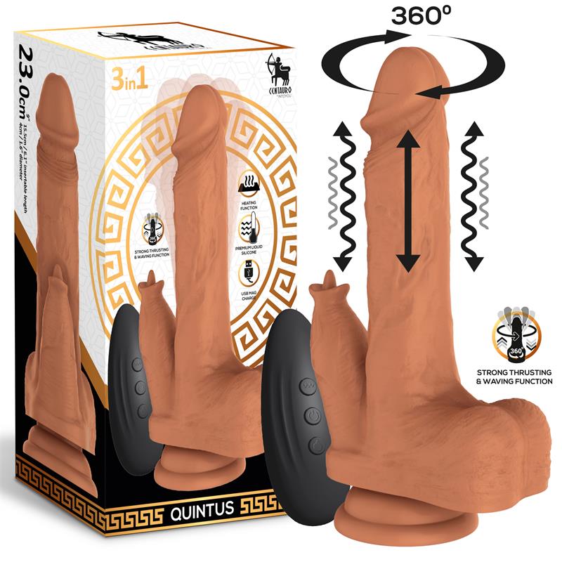 Quintus Dildo with Thrusting Waving and Vibration 9 23 cm