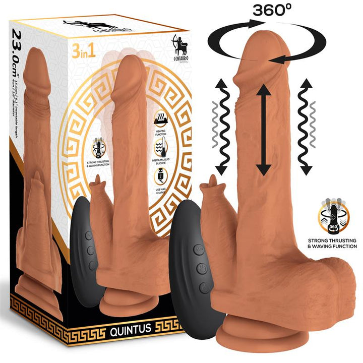 Quintus Dildo with Thrusting Waving and Vibration 9 23 cm