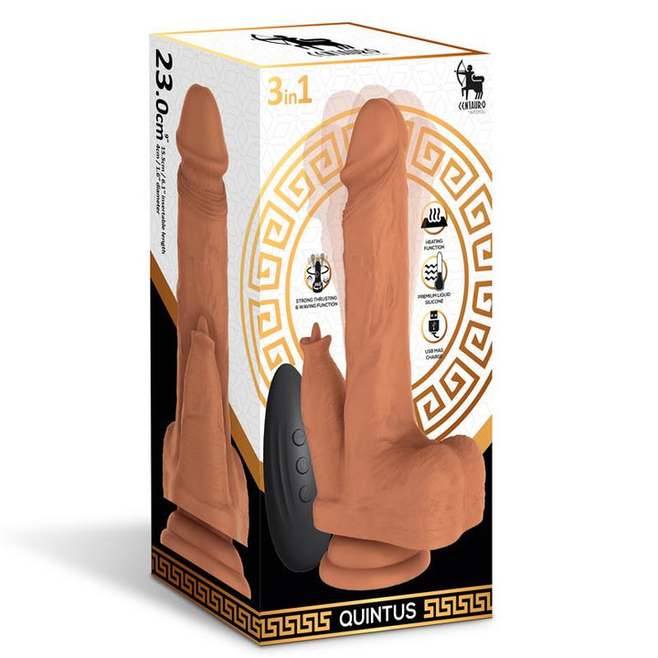 Quintus Dildo with Thrusting Waving and Vibration 9 23 cm