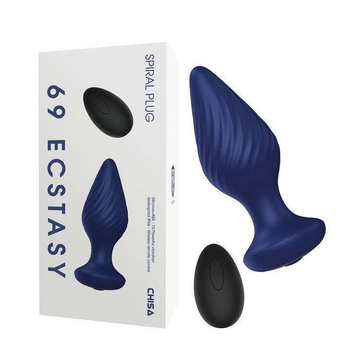 Spiral Butt Plug with Vibration and Remote