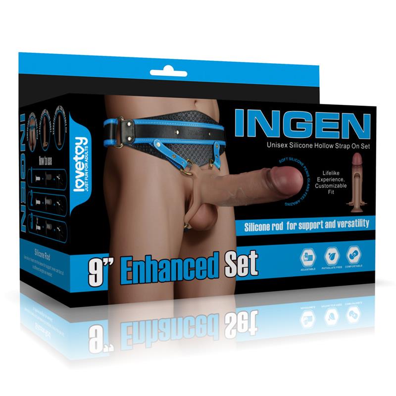 Ingen Adjustabe Strap On with Hollow Dildo 9 Enhanced Set XS S M