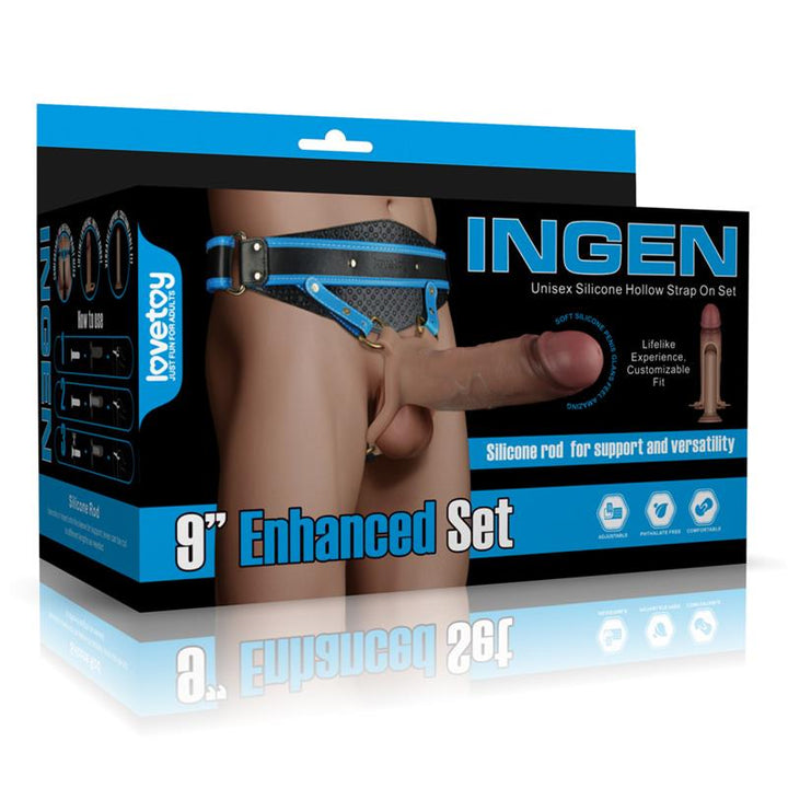 Ingen Adjustable Strap On with Hollow Dildo 9 Enhanced Set L XL 2XL