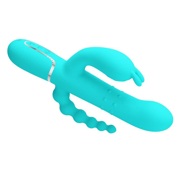 Cammy Tripple Rabbit Vibrator with Beads Turquoise