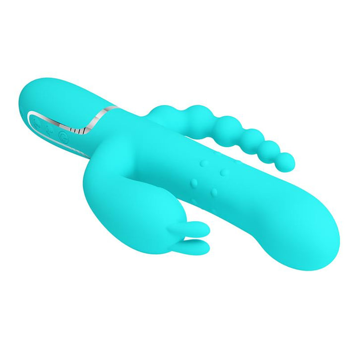 Cammy Tripple Rabbit Vibrator with Beads Turquoise