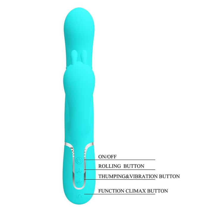 Cammy Tripple Rabbit Vibrator with Beads Turquoise