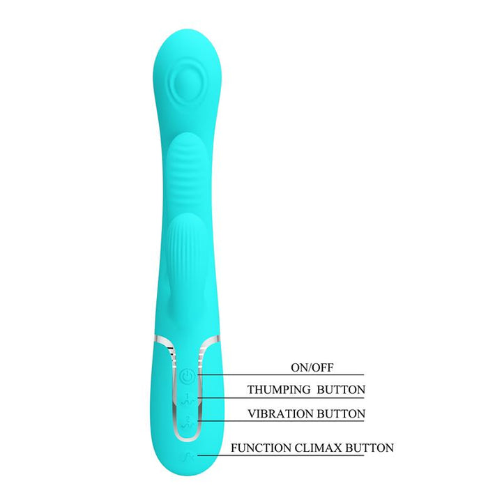 Shania Tripple Rabbit Vibrator Turquoise