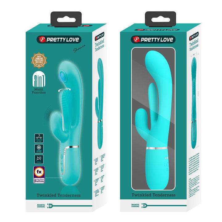 Shania Tripple Rabbit Vibrator Turquoise