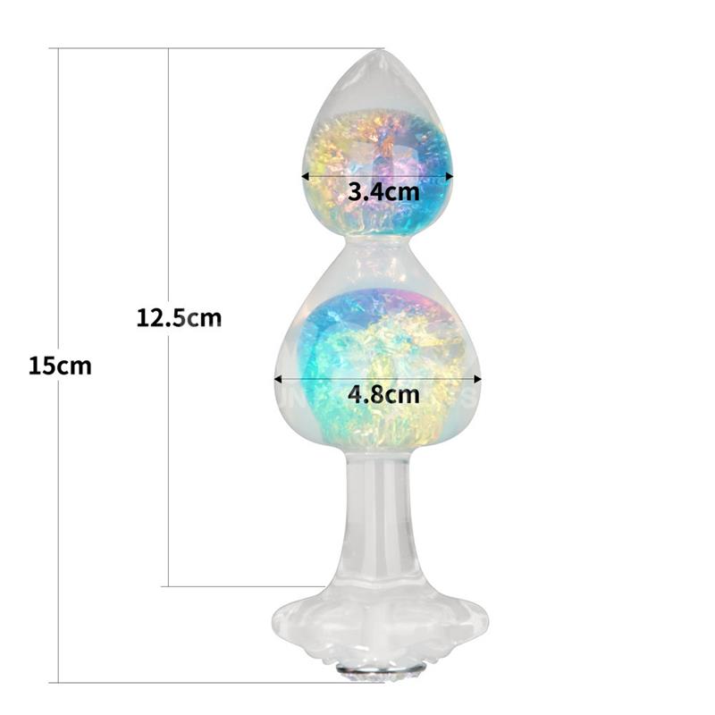 Gemoria Silicone Butt Plug with Crystal Sphere Multicolor