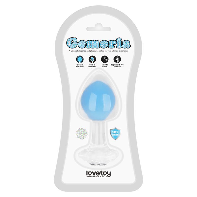 Gemoria Silicone Butt Plug Internal Steel Ball Glow in the Dark