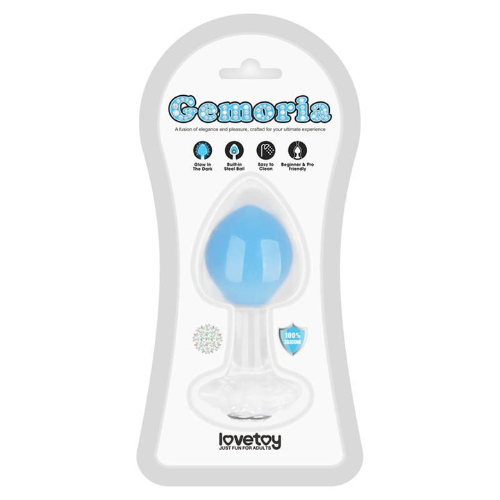 Gemoria Silicone Butt Plug Internal Steel Ball Glow in the Dark